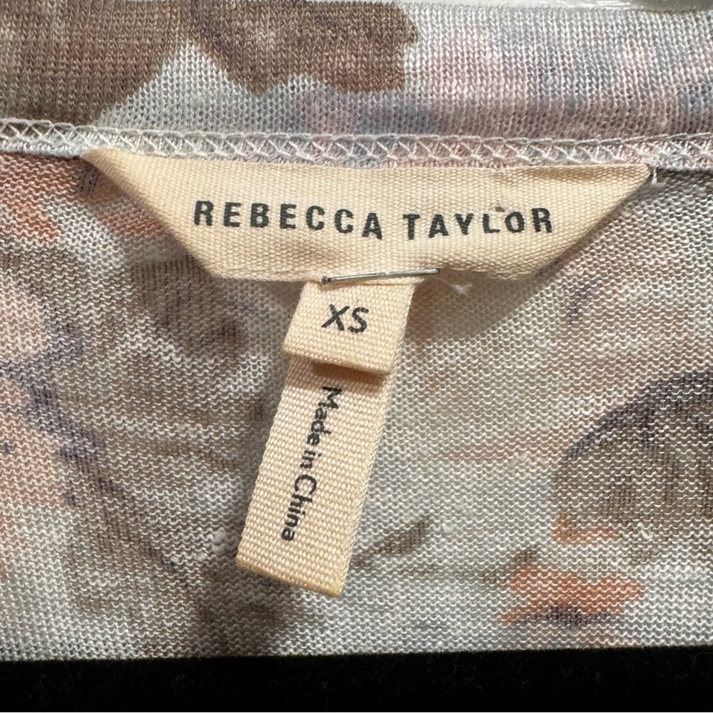 Rebecca Taylor Penelope Vintage Floral Dress 100% Linen Summer Beach Cover Up - Picture 11 of 14
